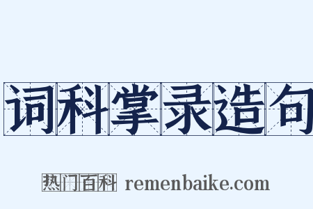 词科掌录造句是什么意思的图片